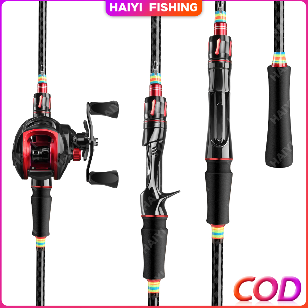 HAIYI FISHING Rod Reel Set 1.65/1.8m 10kg Baitcasting Gear Ratio 7.2:1 Joran Pancing Outdoor