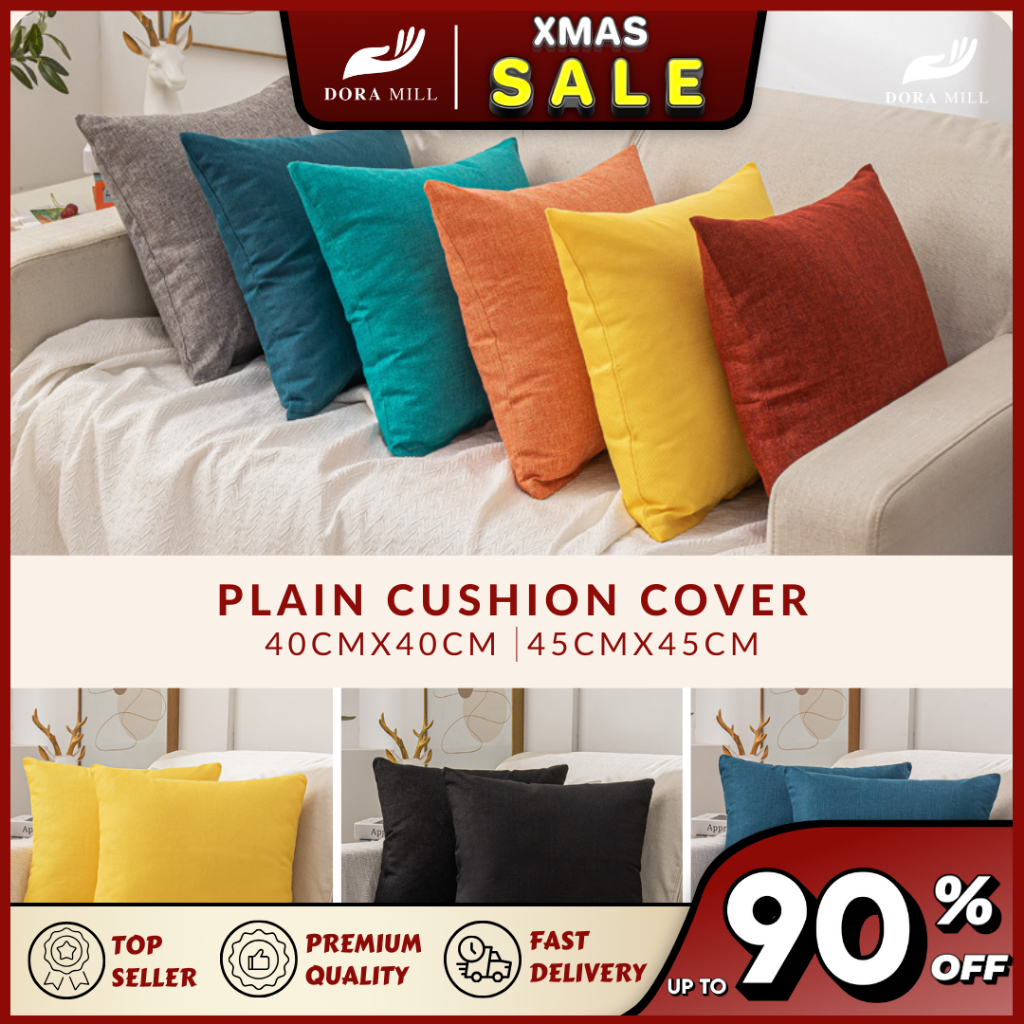 DORAMILL Plain Colour Cushion Cover | Square Throw Pillow Case / Sofa Cushion Cover Sarung Kusyen Home Decor BZ#3