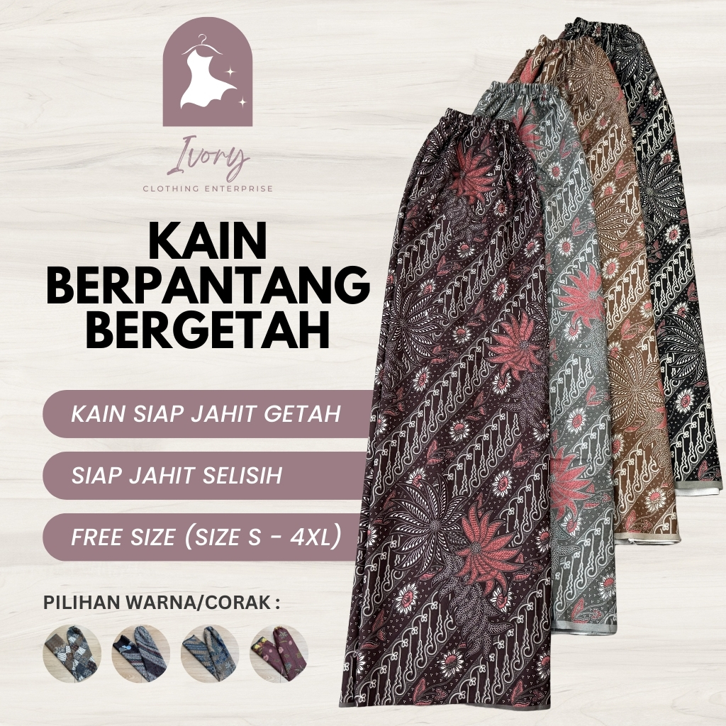 Kain Berpantang Bergetah / Confinement Sarong / Kain Batik Instant / Basahan / Maternity Skirt [3061 - 3064]