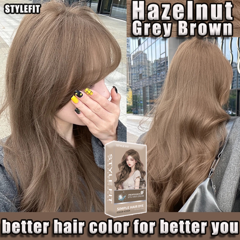 ?Simple Hair Dye?<Free Peroxide+full set tool> Hair Dye STYLEFIT Pewarna Rambut Hair Colouring 烟灰色 Ash Grey