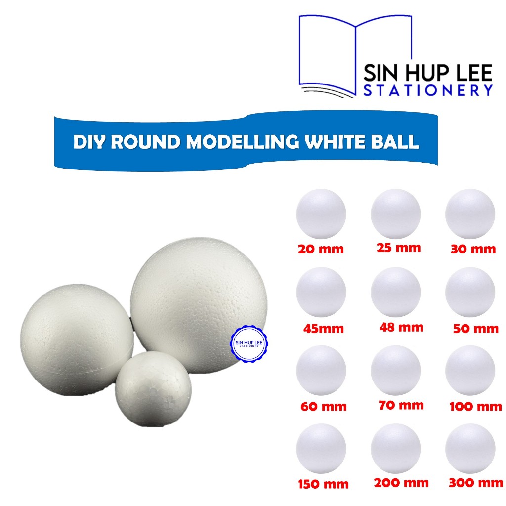 DIY Round Modelling White Polystyrene Ball / Polyfoam / Styrofoam / Foam Balls Craft Balls Christmas Decoration 保丽龙装饰球