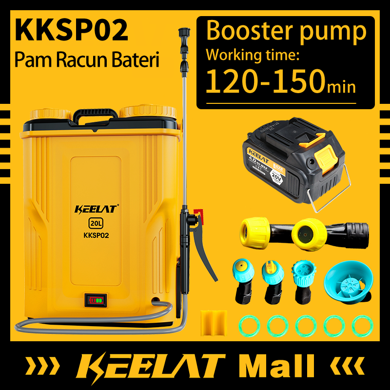 KEELAT Battery Pump 20L Knapsack Chemical Sprayer Electric Booster pump Portable Garden Pressure Sprayer Pam Racun