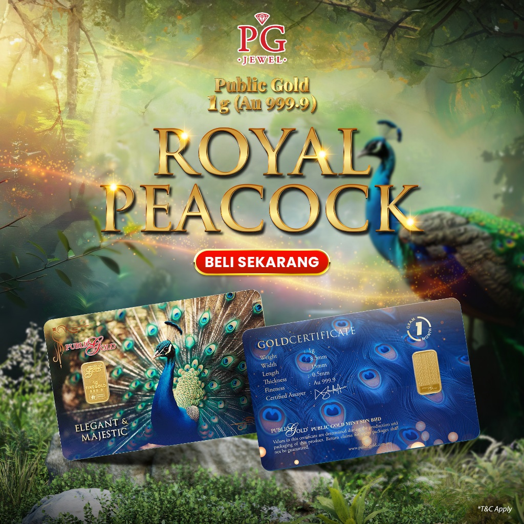 Public Gold Bullion Bar 1g (Au 999.9) - Royal Peacock