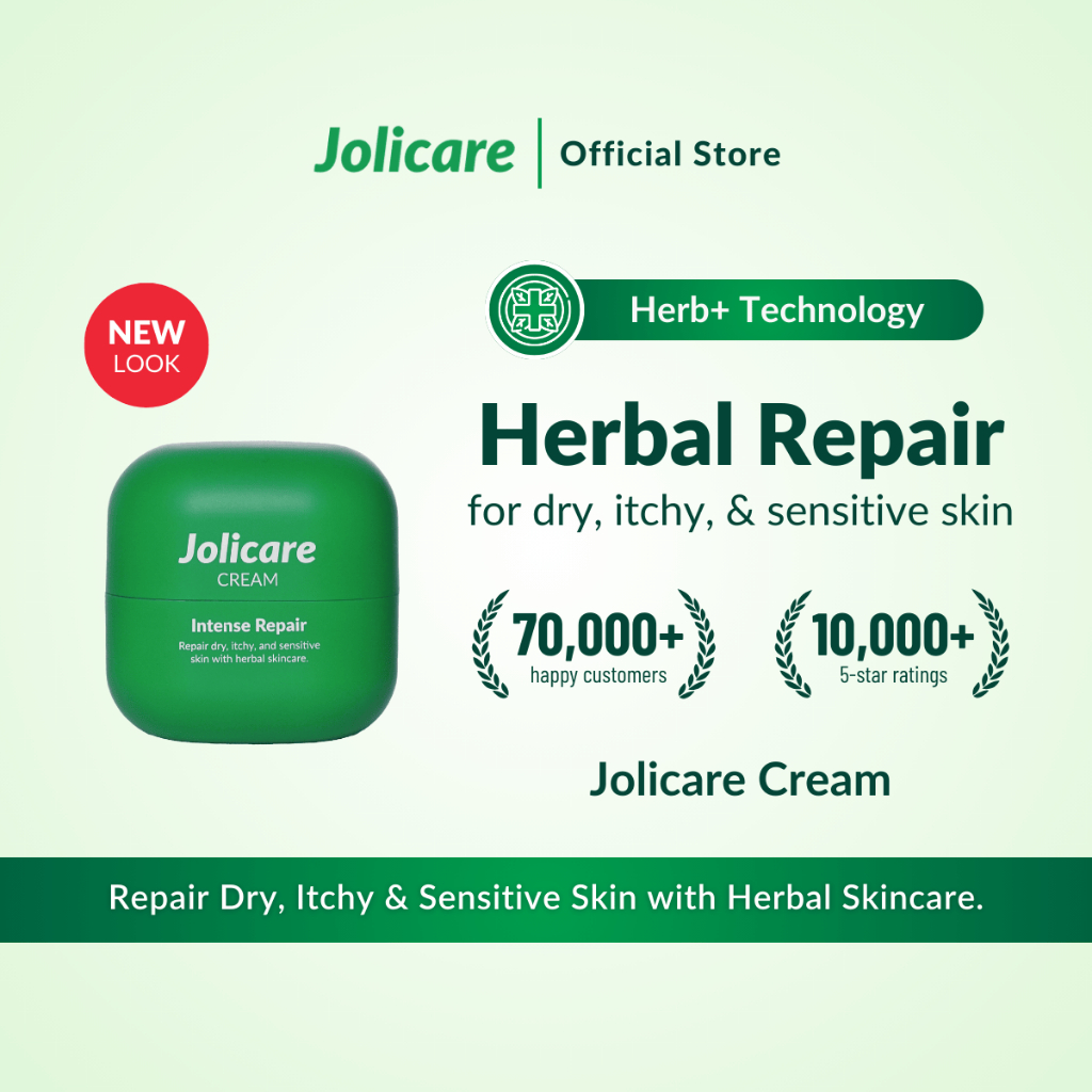 Jolicare Cream - 15g / 50g | Intensif Repair untuk Kulit Kering, Gatal, & Sensitif | Repair Dry, Itchy, & Sensitive Skin