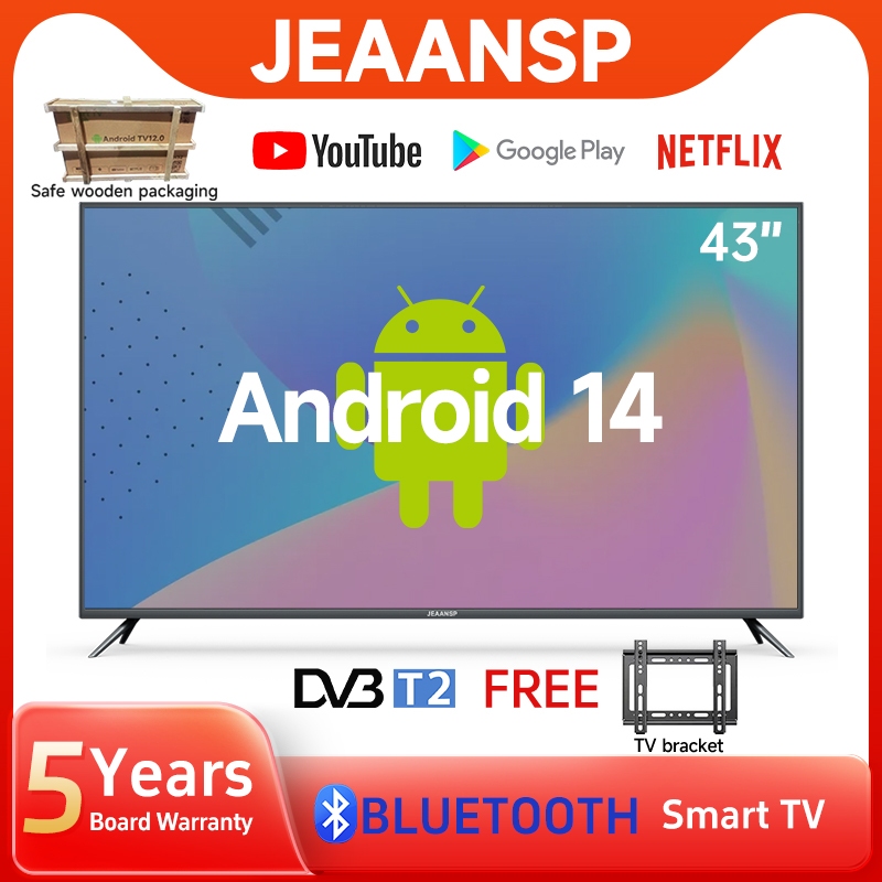 JEAANSP Android 14.0 TV 32/43/50/55 inch Smart TV LED Full HD Bluetooth TV Netflix/YouTube/GooglePlay DVBT2