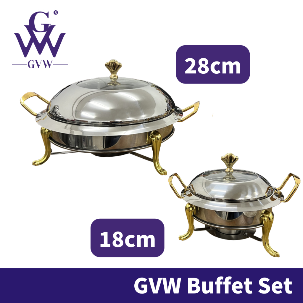 GVW Bekas Makanan Bekas Kuih Raya Tray Makanan Bertutp Tray Buffet Set Buffet Warmer Buffet Stand