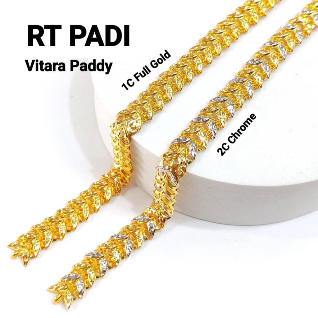 Wing Sing Rantai Tangan Vitara Padi Emas 916 /  916稻麦手链 / 916 Gold Paddy Bracelet