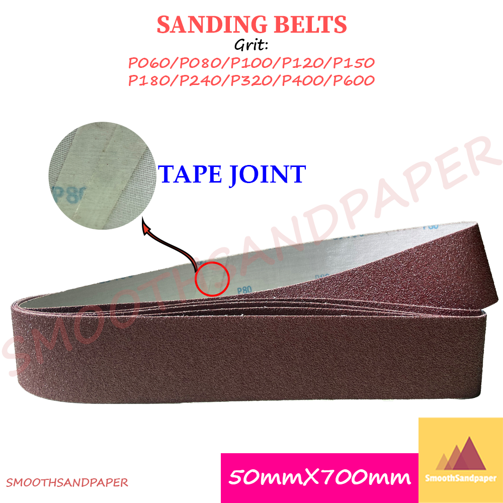 Sanding Belts 50mm X 700mm (2"X27.5") Aluminium Oxide Kertas Pasir 50mm X 920mm (2"X36.2") 木工家具金属打磨 氧化铝红砂带 image 2