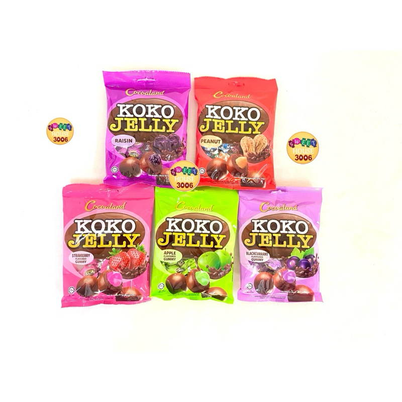 Cocoaland KoKo Jelly Chocolate Ball ±110g Peanut Raisin Yogurt Childhood Snack Jajan Zaman Kanak Kanak Choco Jelly