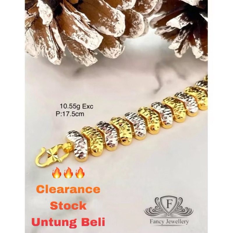 💎💎Fancy Jewellery💎💎 Emas 916 Rantai Tangan Love Stamping 916 tulen Bajet Emas 916