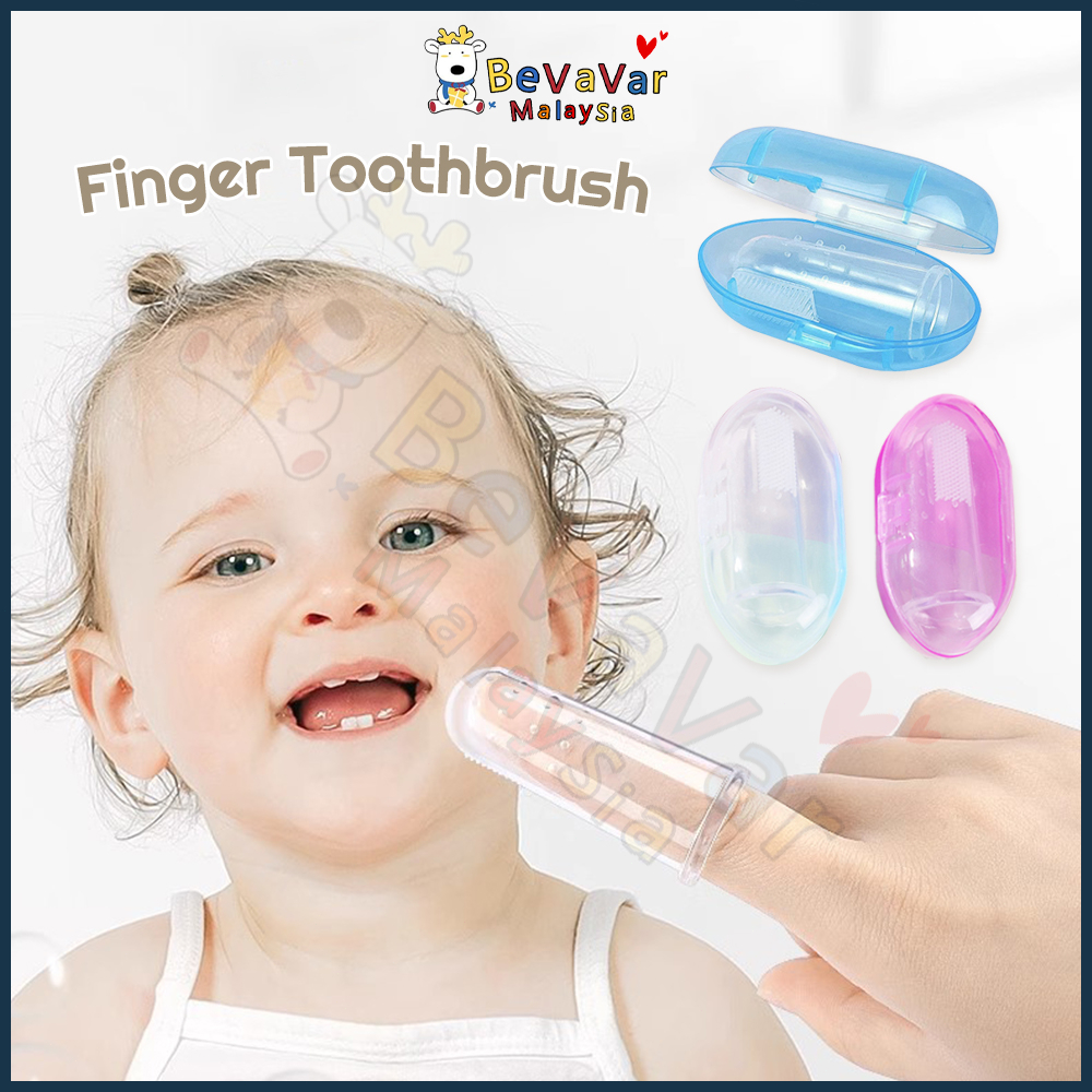 Bevavar Baby Silicone Finger Toothbrush kids soft toothbrush doesn't hurt baby gums