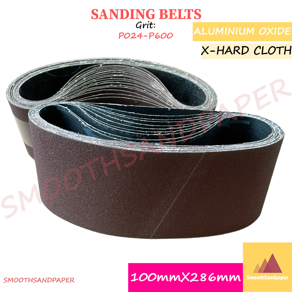 100X286mm X-Hard Cloth Sanding Belts / Aluminium Oxide 木材金属抛光打磨砂带 硬布氧化铝红砂带 image 2