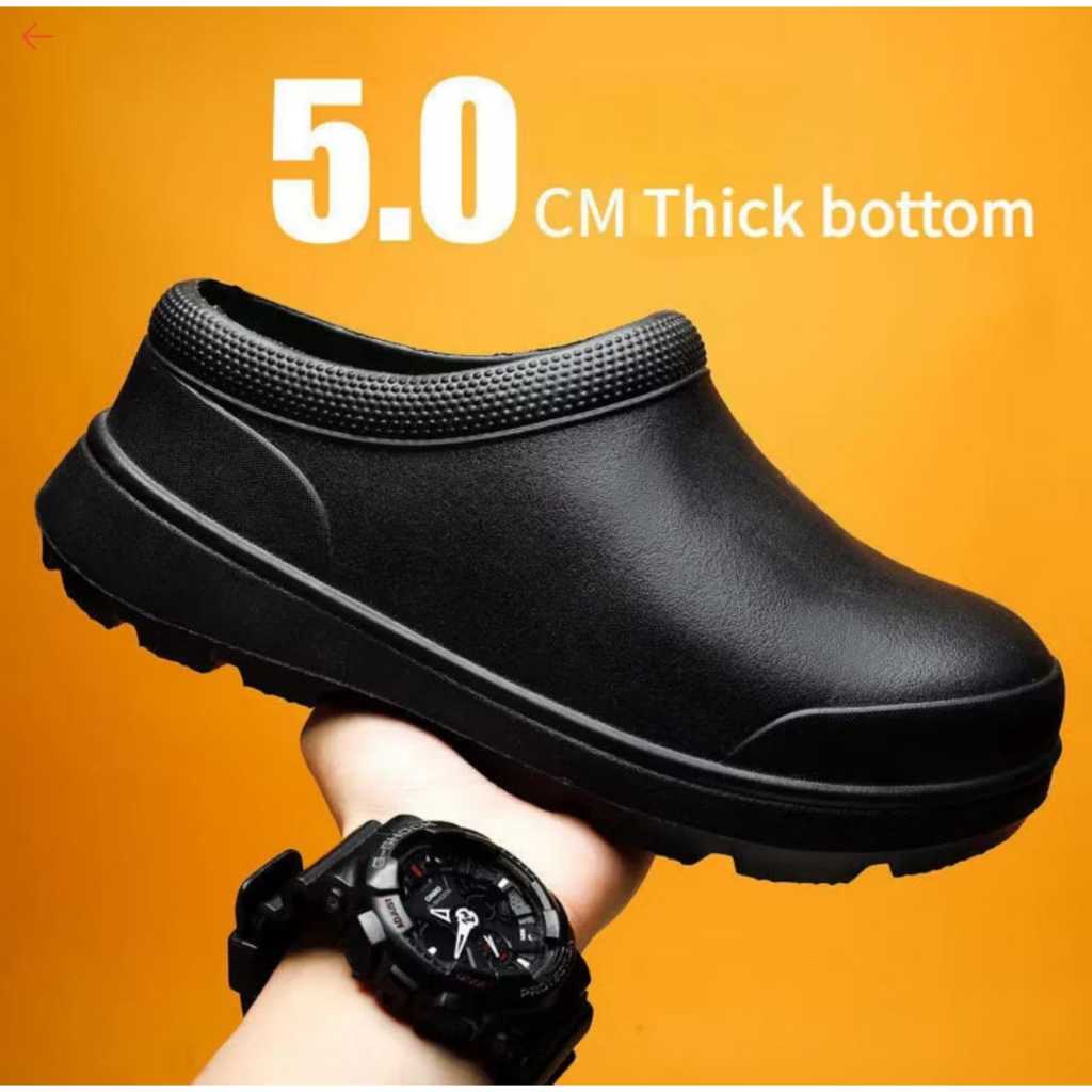 [Size 36-46] Kasut Kitchen Kitchen Non-Slip Shoes Unisex Chef Black Shoes Waterproof Labour Protection Work Shoes 厨房鞋