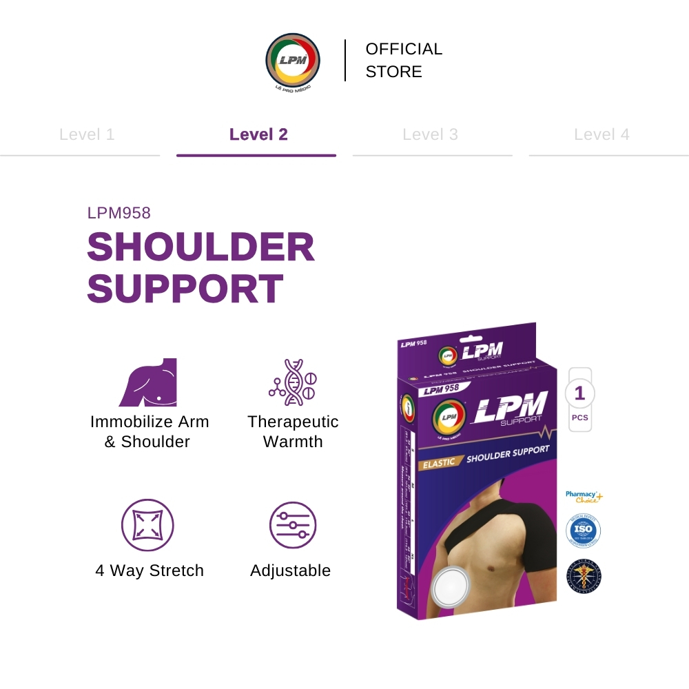 LPM Shoulder Support 958 Shoulder Brace High Thread Count Shoulder Guard for Shoulder Pain Relief
