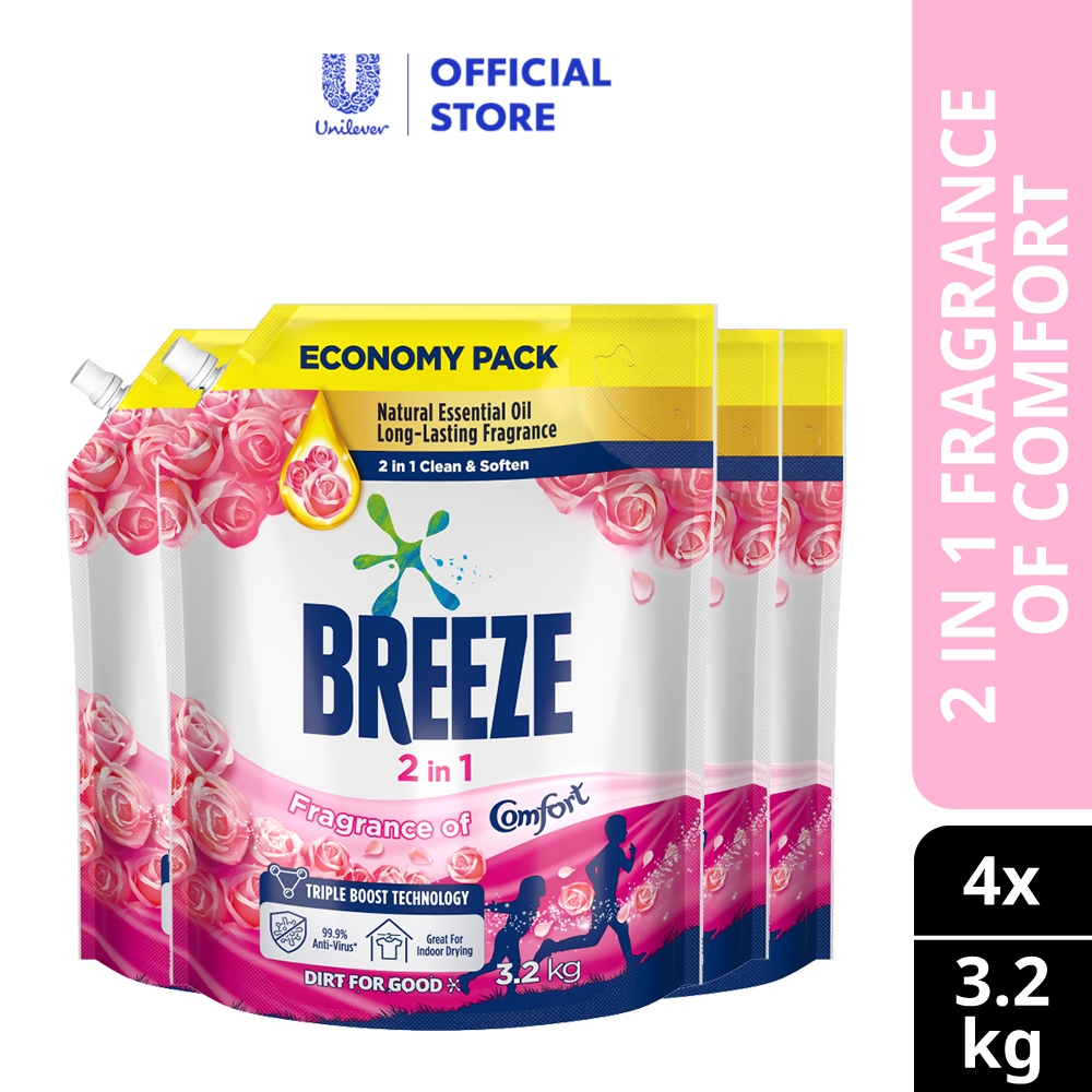 [Bundle of 4] Breeze Liquid Detergent Refill Fragrance of Comfort 3.2kg