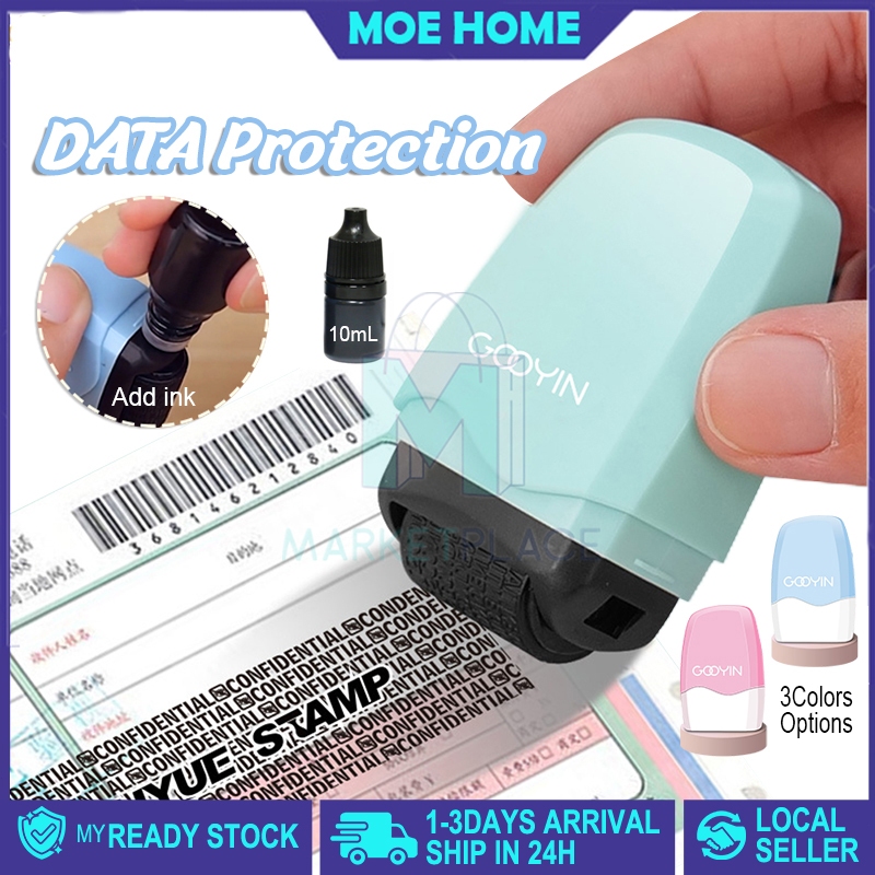 Confidential Seal Data Protection Roller Security Stamp Roller Privacy Cover Eliminator Self-Inking Stamp Roller 保密印章