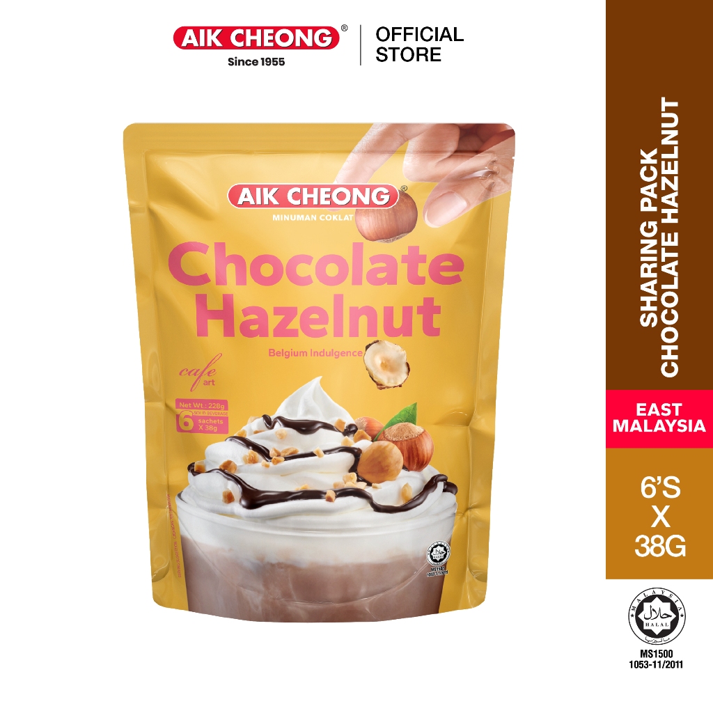 [East Malaysia] Aik Cheong Cafe Art Chocolate Hazelnut Sharing Pack (38g X 6s )