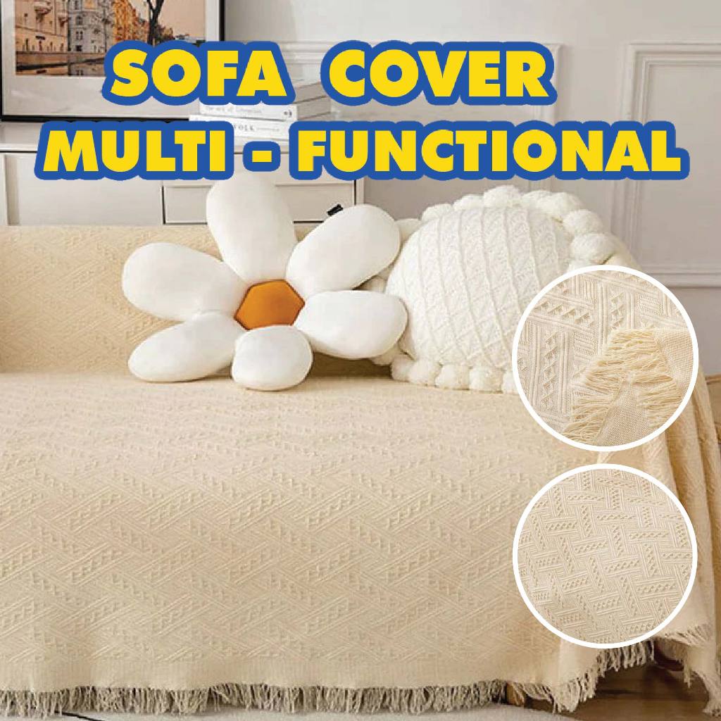 KakiDeco Cloth White Modern Sofa Ins Cover Universal Blanket Ins Wind Back Sofa Cover