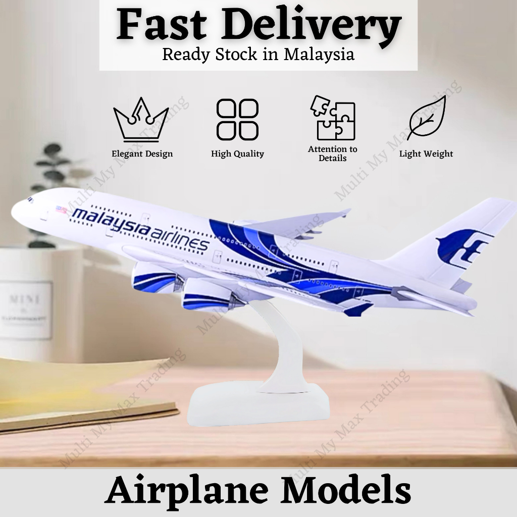 Airplane Model Aeroplane Pesawat Kapal Terbang Airbus MAS A320/A380/A350 AirAsia Malaysia Airline