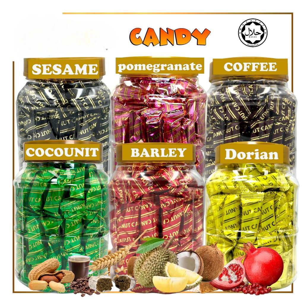Peanut Kacang Tumbuk Candy (250G 500G 1KG 2KG) | PEANUT CANDY BARLEY / SESAME / COFFEE / POMEGRANATE / DURIAN / COCONUT