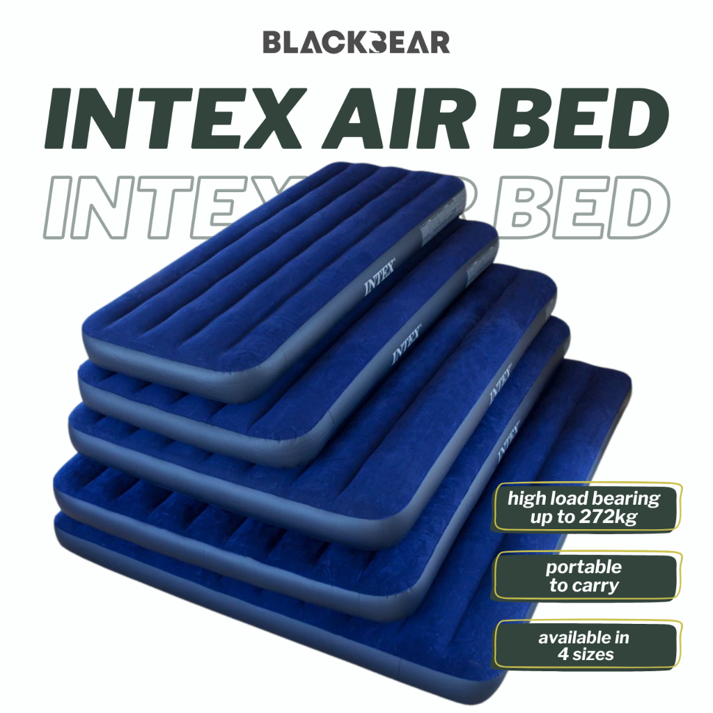Tilam Angin Intex Air Bed Single Super Single Queen King Super King Mattress Camping Guest Use