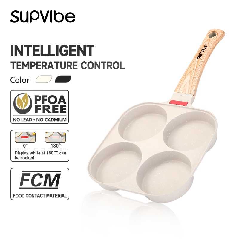 SUPVIBE 500g 4In1 Breakfast Pan Pot Non Stick Pan Porous Frying Egg Frying Multi Kitchen Hole Wok