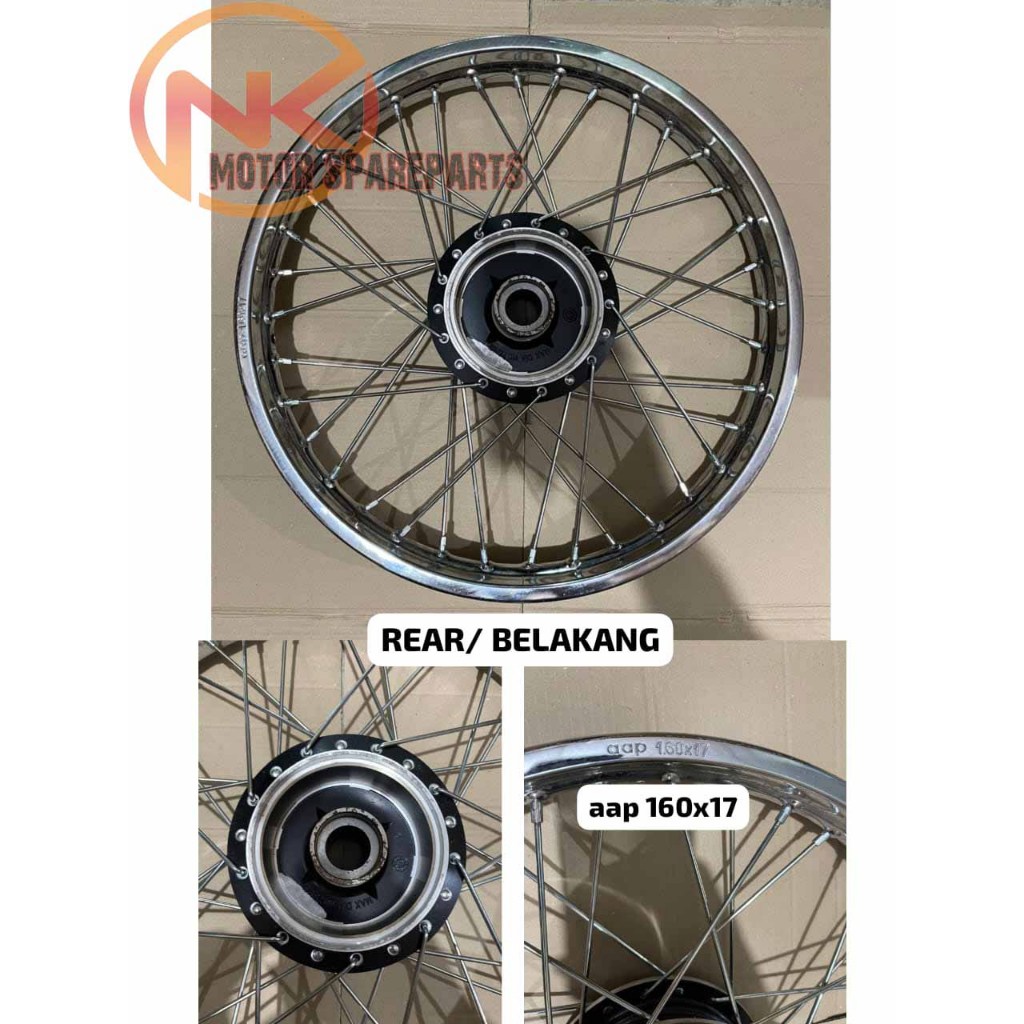 Modenas Kriss100/ Kriss110/ Kriss120 Front Rim (Drum) Complete/ Rear Rim complete  -100% original Modenas  -Not Copy -Ri