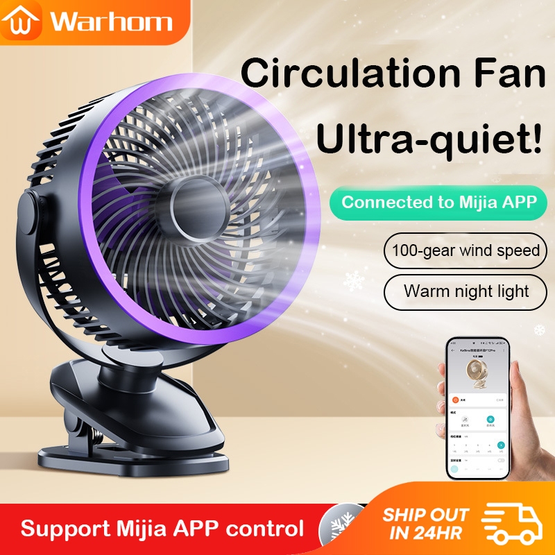 Mijia Table Fan Rechargeable Mini Fan Clip Fan With Mijia APP Control Hanging Fan Desk Fan 5/100 Wind Speed kipas meja风扇