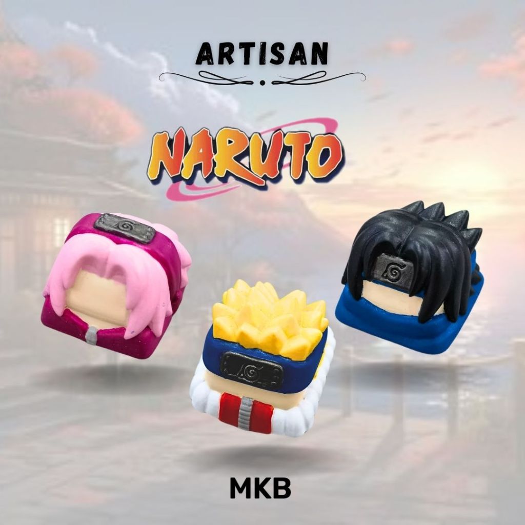 Artisan Hiko Studio Naruto Keycap for Mechanical Keyboard - Naruto / Sasuke / Sakura