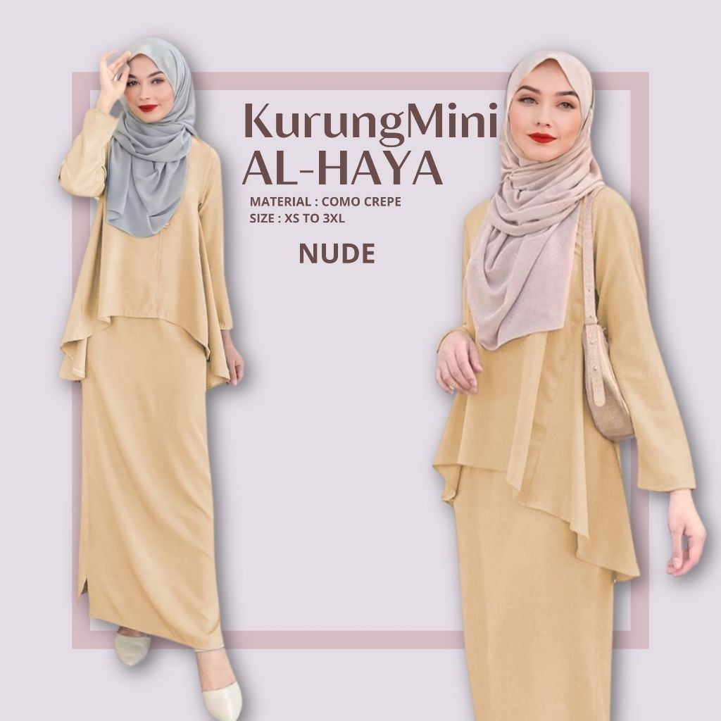 ? New Arrival ! Baju Kurung Mini AL-HAYA ! Material Como Crepe ! Sizes (XS-3XL) ! Collection NR Exclusive
