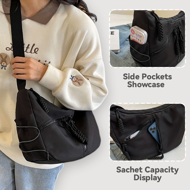 Sling Bag Women Shoulder Bag Large Capacity Student Bag Korean Beg Silang Perempuan Original 斜挎包 帆布包