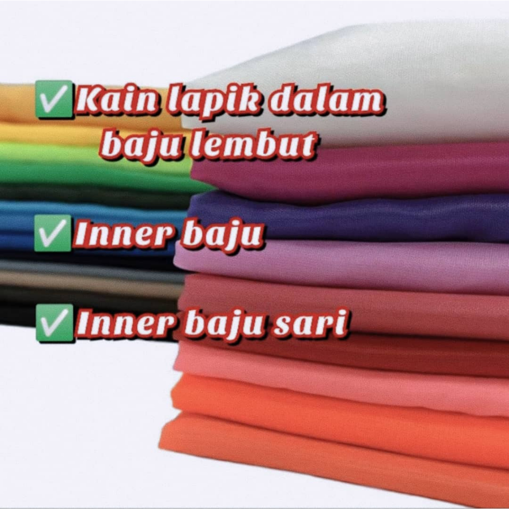 KAIN LAINING PONGEE 45INCI/KAIN LAPIK DALAM BAJU LEMBUT/INNER BAJU READY STOCK