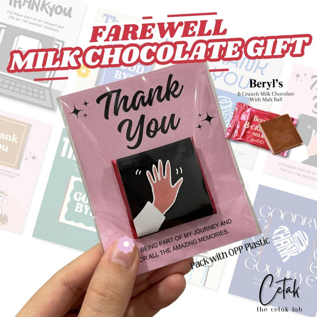Resign Farewell Gift Beryls Chocolate | Thank You Goodbye Card DoorGift Murah for Colleague