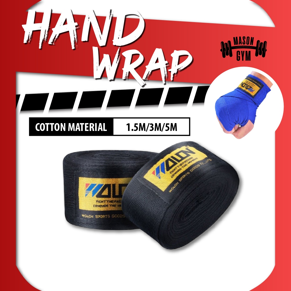 Boxing Hand Wrap Pembalut Tangan Hand Wrap Muay Thai MMA Boxing Equipment Boxing Wrap 1.5/3/5M Tinju MMA 泰拳绷带 MasonGym™