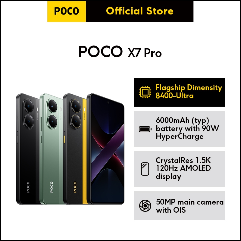 POCO X7 Pro 6000mAh battery+90W HyperCharge/MTK-8400 Ultra/HyperOS 2/Smartphone