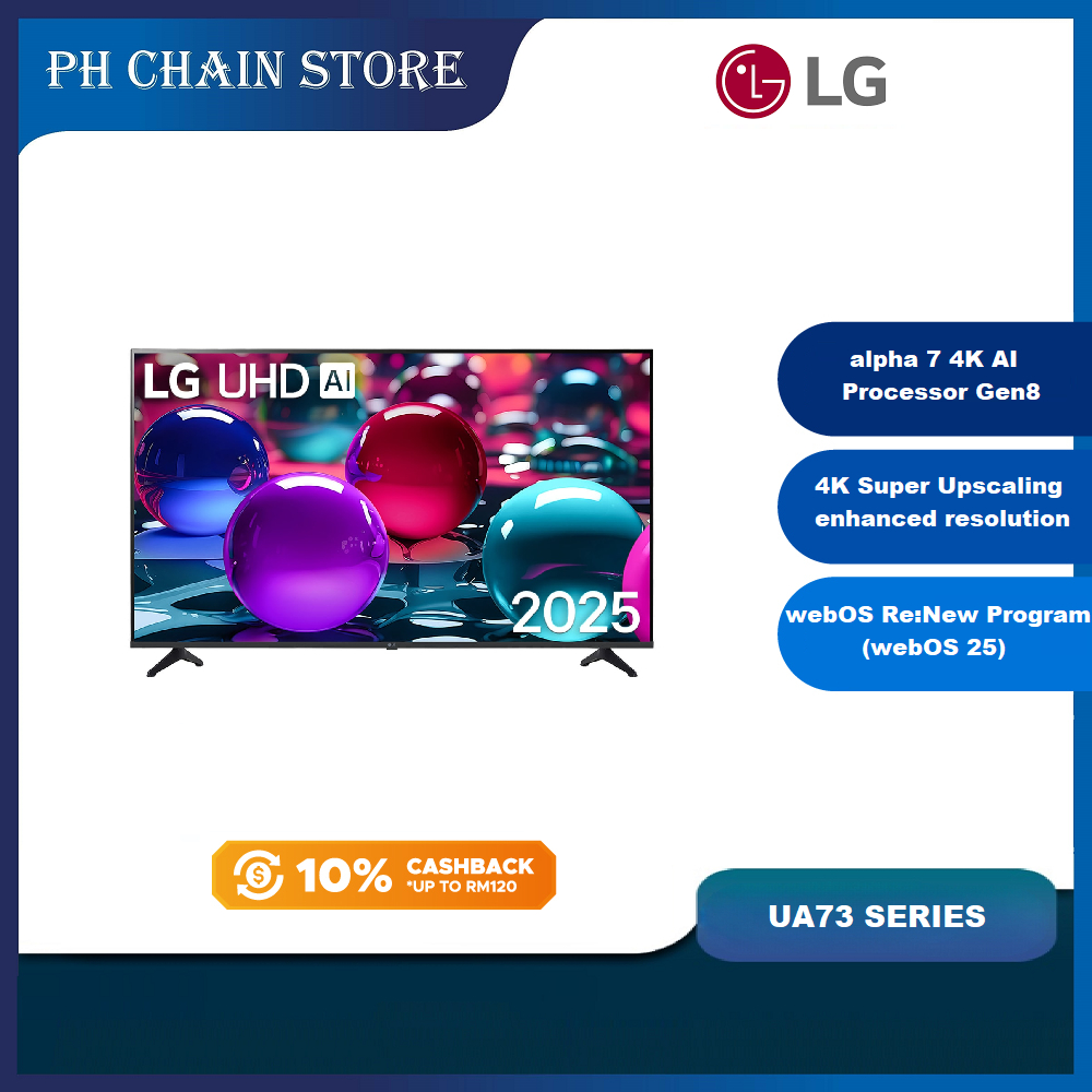 LG 43UA7350PSB 50UA7350PSB 55UA7350PSB 65UA7350PSB 43" 50" 55" 65" 4K UHD AI TV UA73 HDR10 (2025 NEW MODEL)