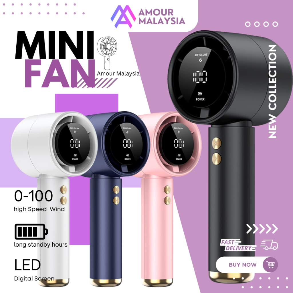 🔥NEW DESIGN🔥Mini Fan Turbo Cool Portable Fan Kipas Tangan Hand Fan Rechargeable Handheld Kipas Mini USB Mobile Fans 小型风扇