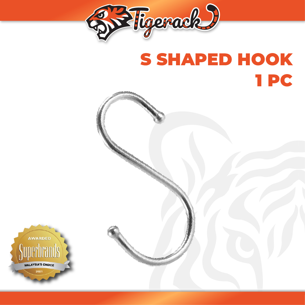 TIGERACK [Ready Stock] S Shaped Stainless Rack Hanging Hooks Household Clothes Hook Metal Hook Penyangkut Baju