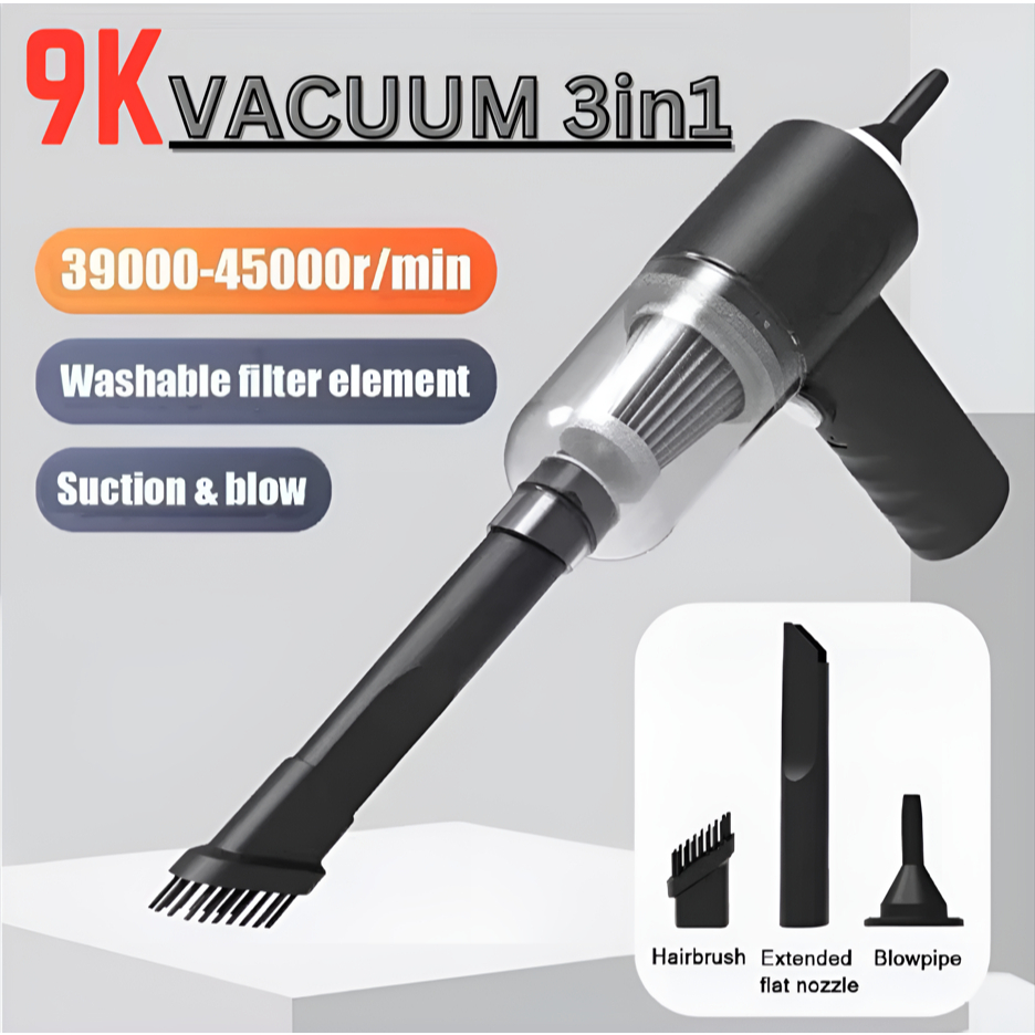 Wireless Handheld Car Vacuum Cleaner – Powerful Suction Mini Portable Cleaner, Low Noise, With Accessories And Filters
