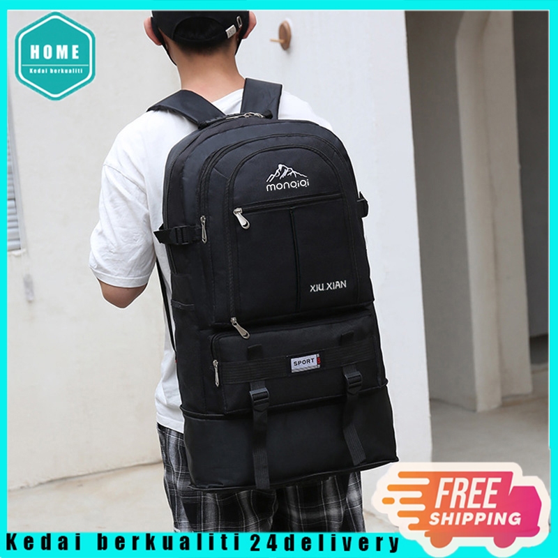 56-75L Hiking Backpack Large Capacity Backpack Travel Outdoor Bag Waterproof Mountain Bag Travel Hiking Bag