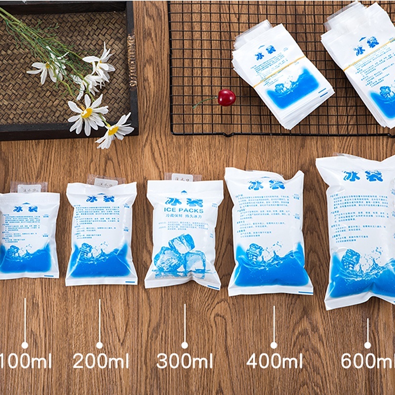 (1 PC)100/200/400/600/1000ml Reusable Ice Bag Breast Milk Refrigeration Water Injection Cooler Pack Storage Frozen Bag