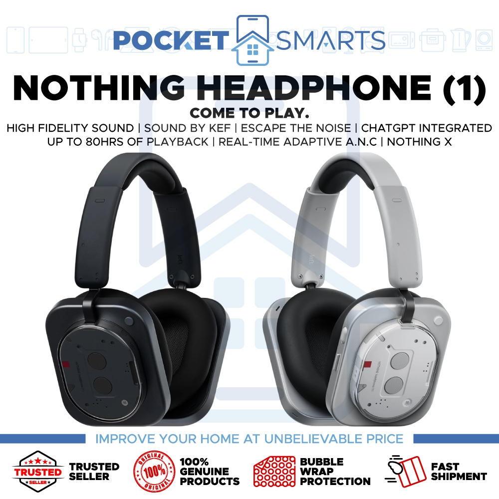 [Malaysia Set] Nothing Headphone 1 (Sounds by KEF | Real-Time Adaptive A.N.C. | Spatial Audio | ChatGPT Integrated)
