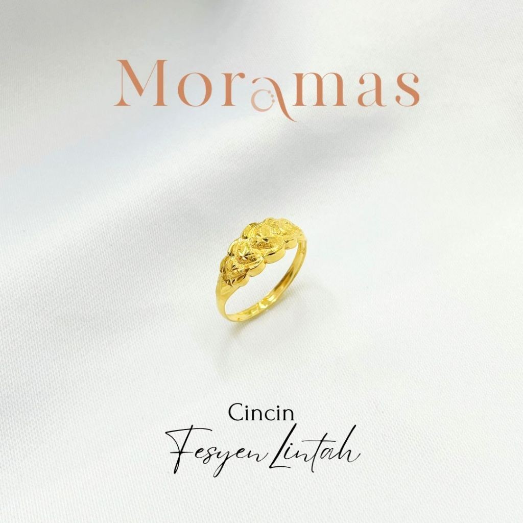Moramas Hollow LINTAH Ring 916 Gold/ Cincin LINTAH Kosong Emas 916/ 空心戒子916金