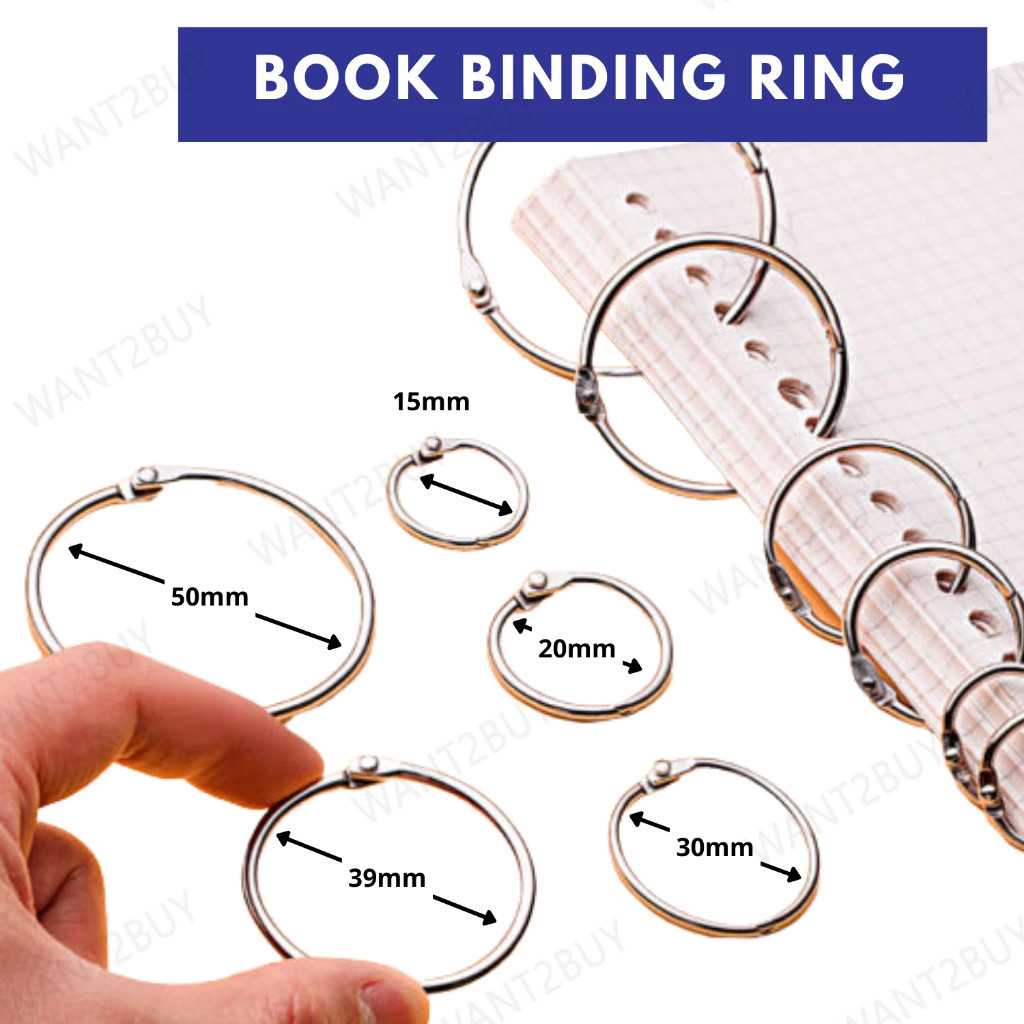 Metal Loose Leaf Book Binder Hoop Ring Binder Metal Binding DIY Card Photo Album Key Ring School Office Stationery 活页书环