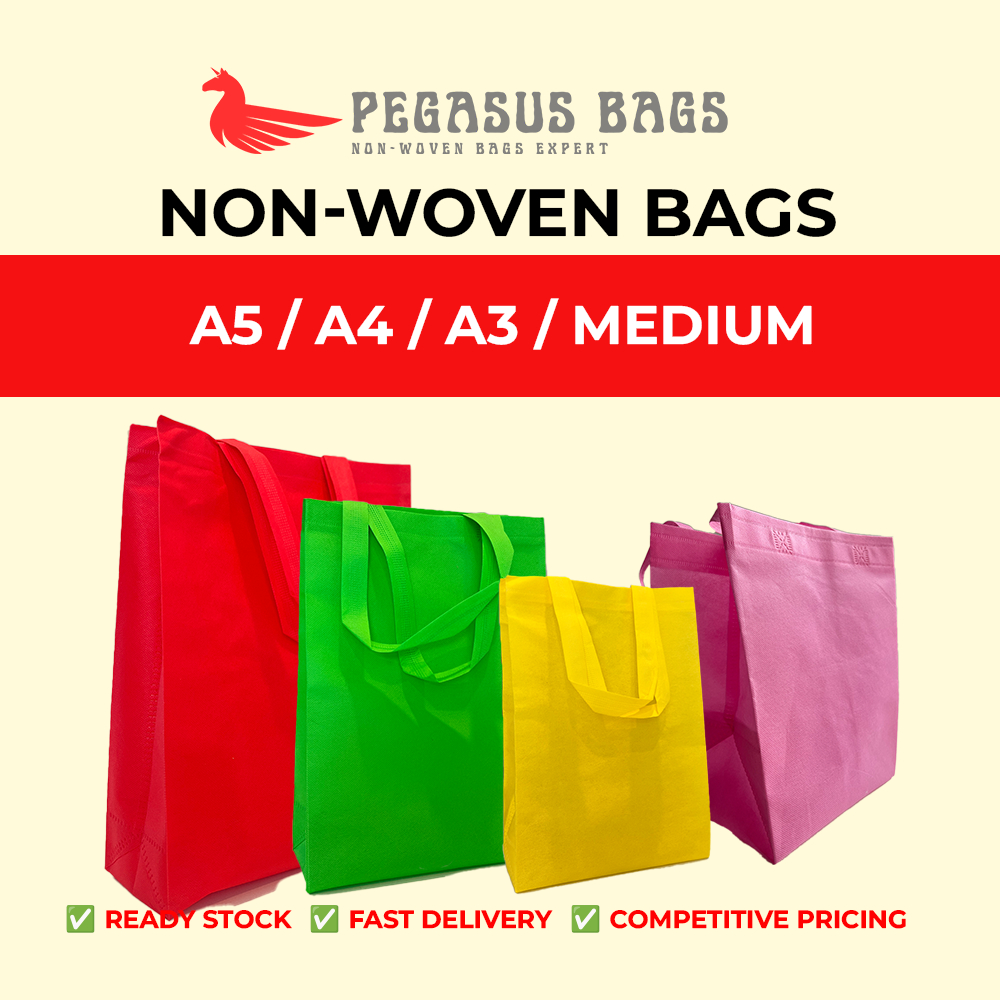 VARIOUS SIZES / A5 A4 A3 MEDIUM SIZE/ CHEAPEST NON WOVEN BAG / ECOBAG / GIFT BAG / DOORGIFT BAG