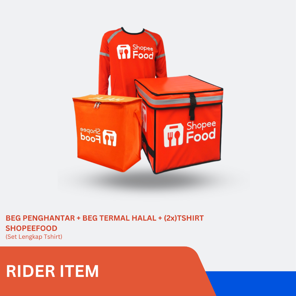 Set Lengkap - Beg Penghantaran + Beg Termal + 2x T-Shirt