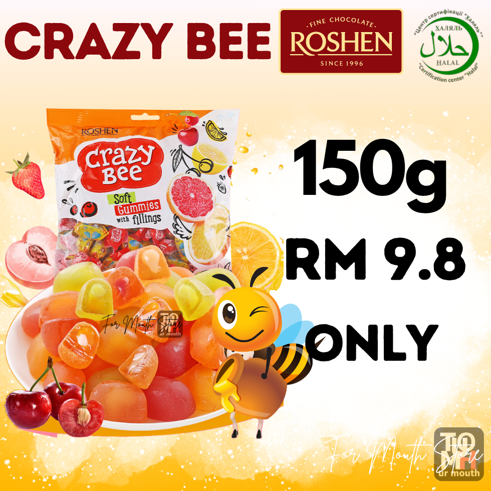 ROSHEN Candy Crazy Bee Jelly Candy Gummy Halal Gula Gula Viral Gula Gula Borong Gummy Candy Honey Je