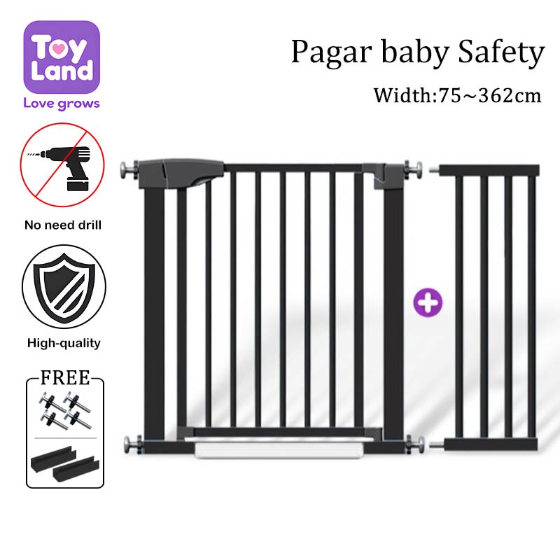 Baby Safety Gate Security Fence Premium Auto Lock Baby Safe Fence Pet Gate Size75-82cm Bayi Dog Pets pintu keselamata
