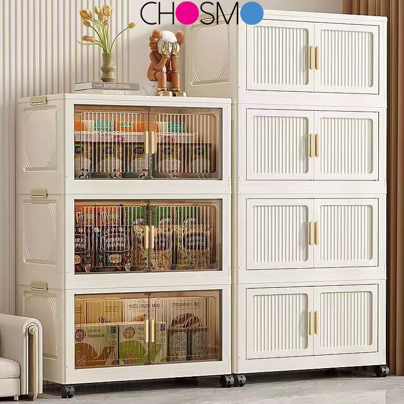 L50-79CM (2-6 Layers) Versatile Stackable Foldable Eco-Friendly Plastic Cabinet Box with Pulley