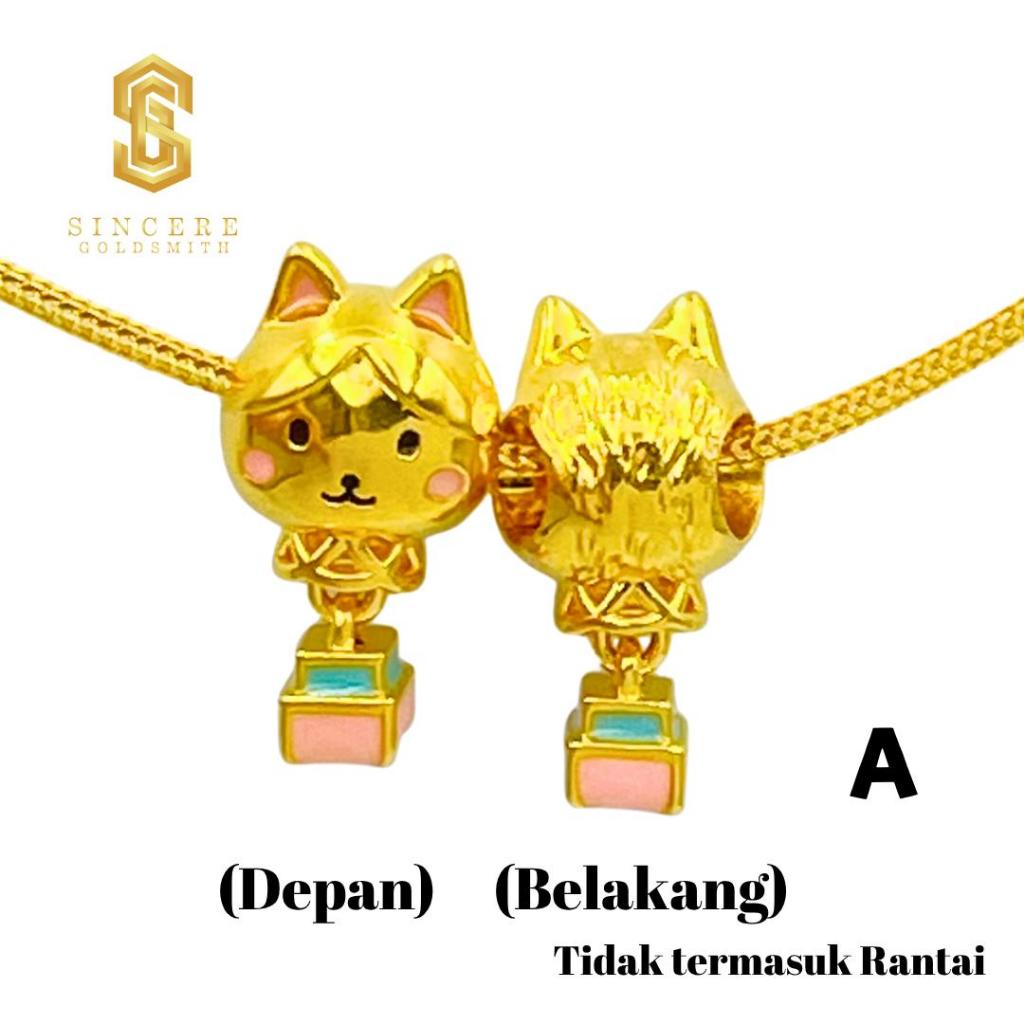 Sincere Store 3L Emas 916 Bead Katty Gantung Square Box | 916 Gold Bead | Original Emas 916